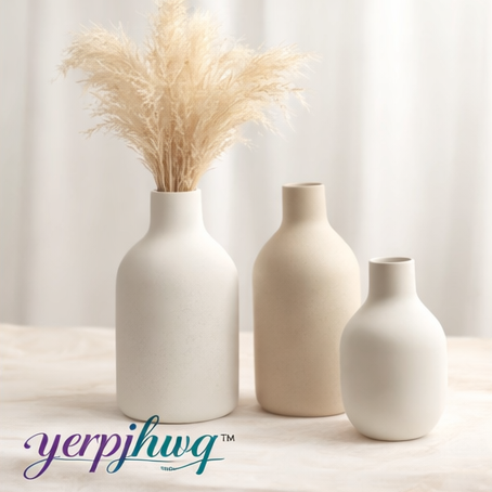 yerpjhwq™ Minimalist Ceramic Vase Set (3-Piece)
