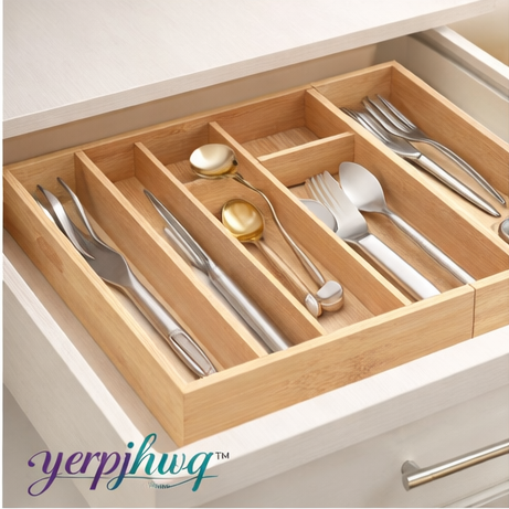 yerpjhwq™ Bamboo Expandable Drawer Organizer